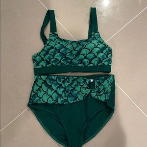 Green Mermaid Scale Bikini Set